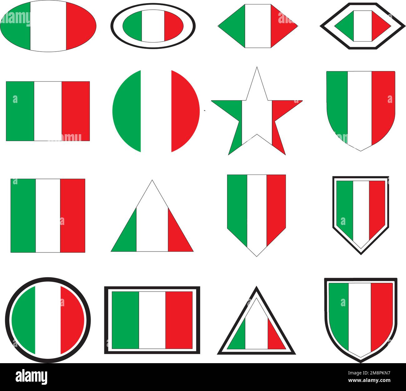 italian flag logo illustration design Stock Vector