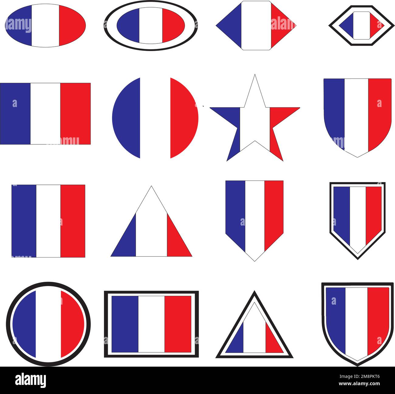 french flag logo vektor teplate Stock Vector