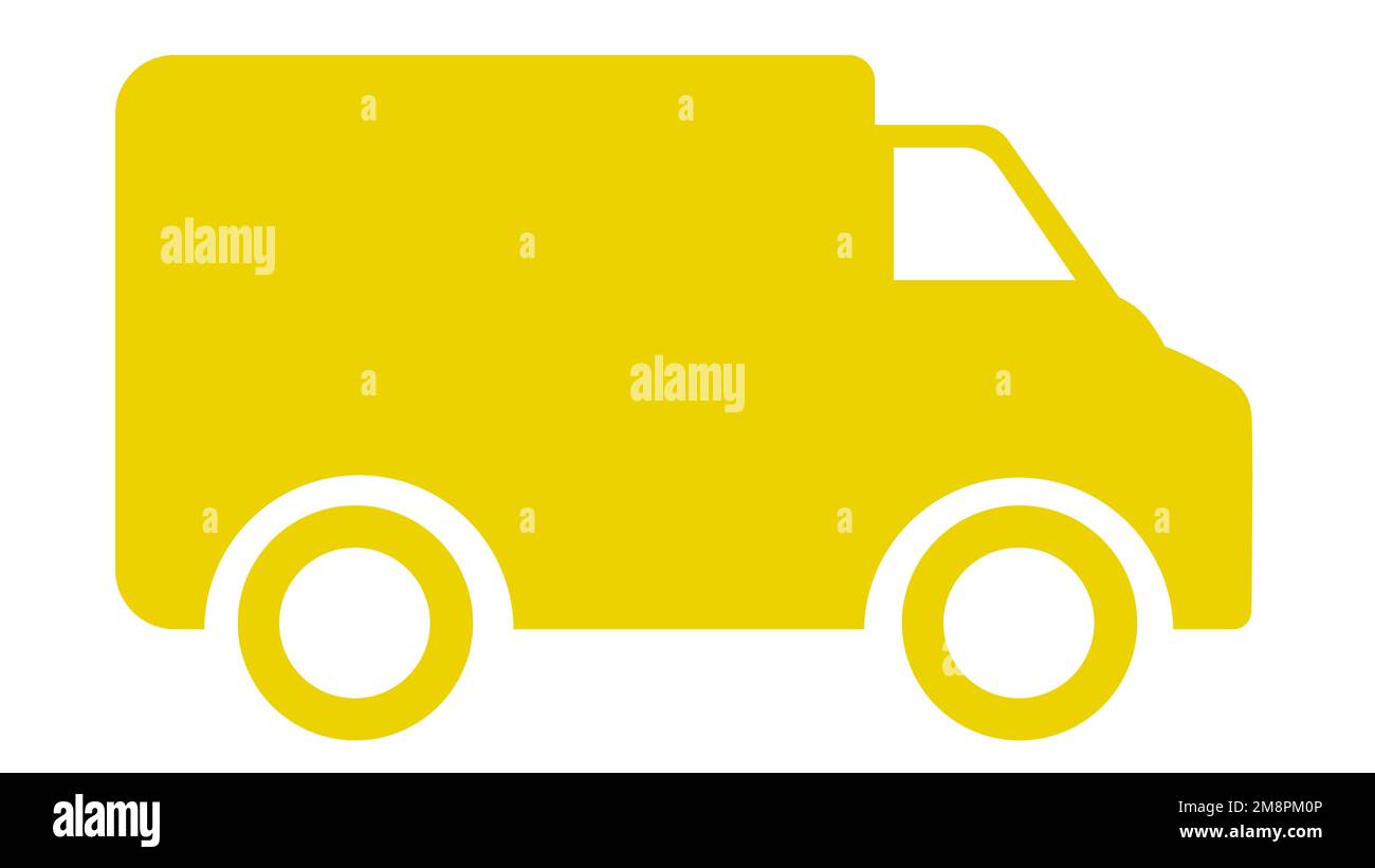 delivery truck icon for transportation apps and websites. Delivery. Yellow. Yellow truck. Delivery truck. Stock Photo