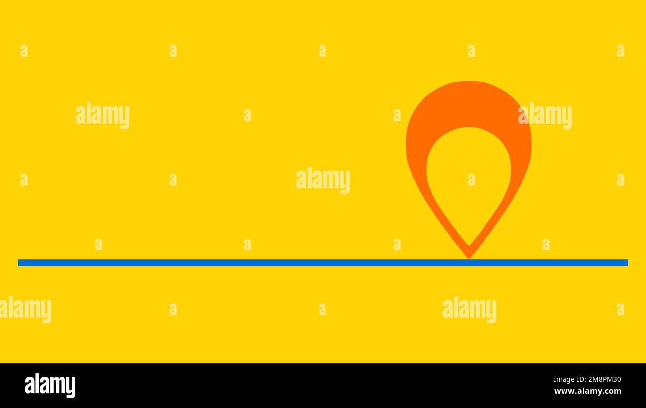 Destination icon. Road icon, traffic lanes, time line. Travel time. On ...