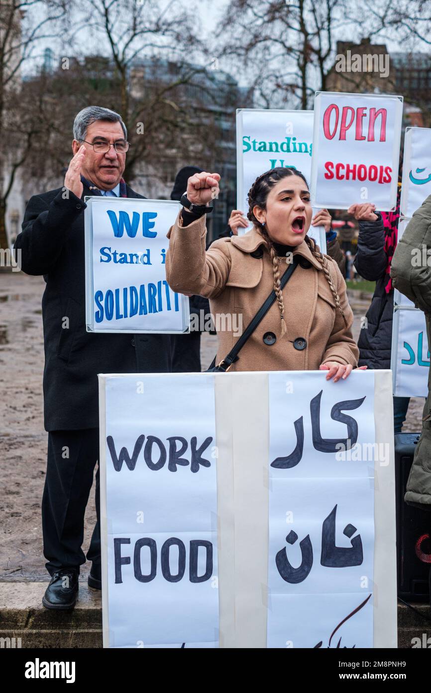 Women of Afghan protest against the treatment of women whilst under the Taliban Ehimetalor Unuabona/Alamy News Stock Photo