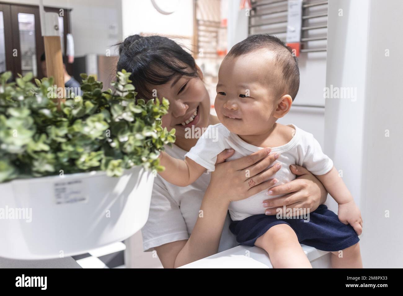 Happy mother and son Stock Photo