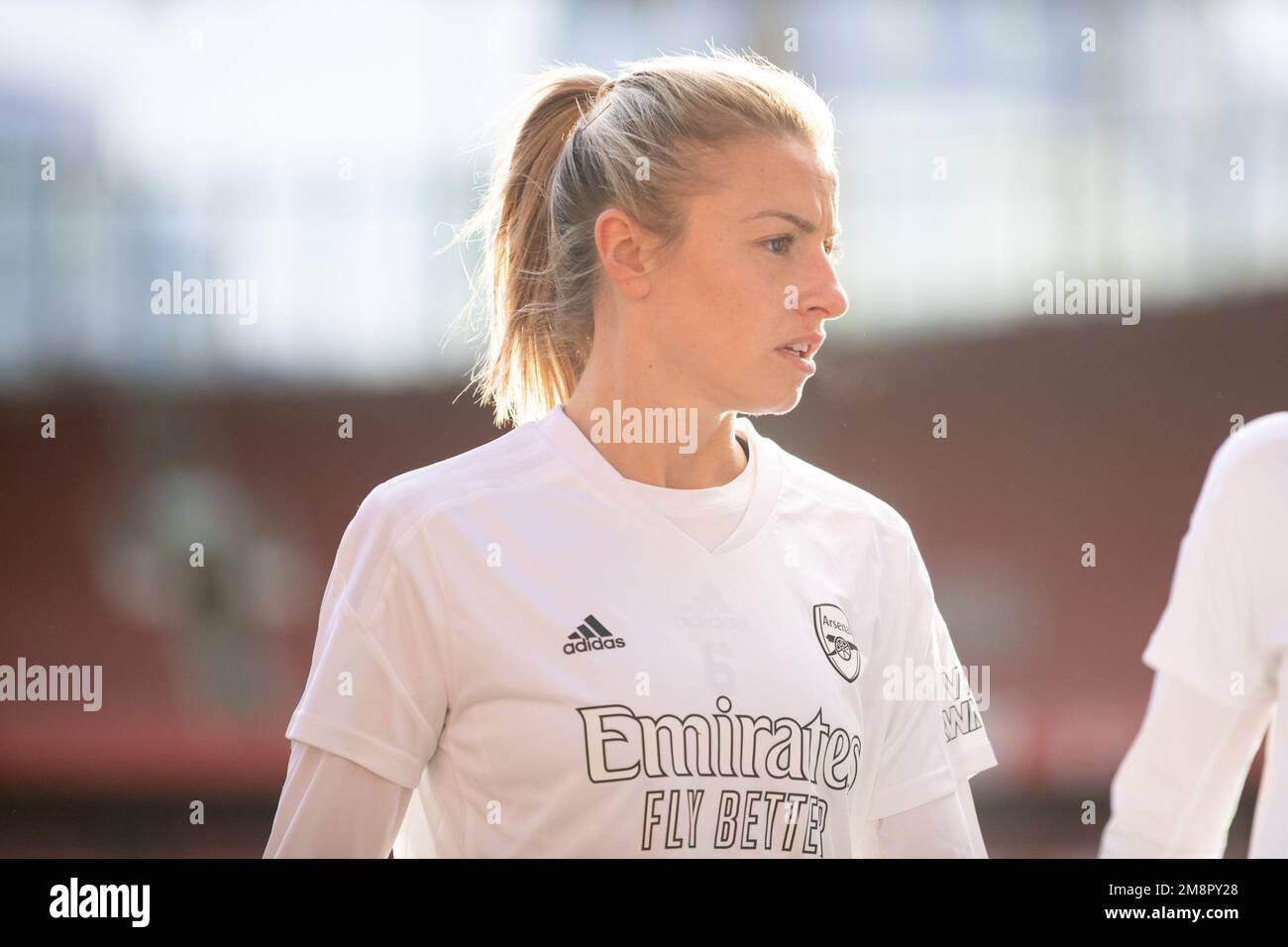 London, UK. 15th Jan, 2023. Leah Williamson (6 Arsenal) prior to the Barclays FA Womens Super League game between Arsenal and Chelsea at Emirates Stadium in London, England. (Liam Asman/SPP) Credit: SPP Sport Press Photo. /Alamy Live News Stock Photo