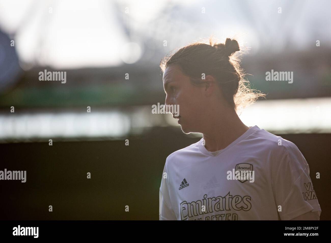London, UK. 15th Jan, 2023. Lotte Wubben-Moy (3 Arsenal) prior to the Barclays FA Womens Super League game between Arsenal and Chelsea at Emirates Stadium in London, England. (Liam Asman/SPP) Credit: SPP Sport Press Photo. /Alamy Live News Stock Photo