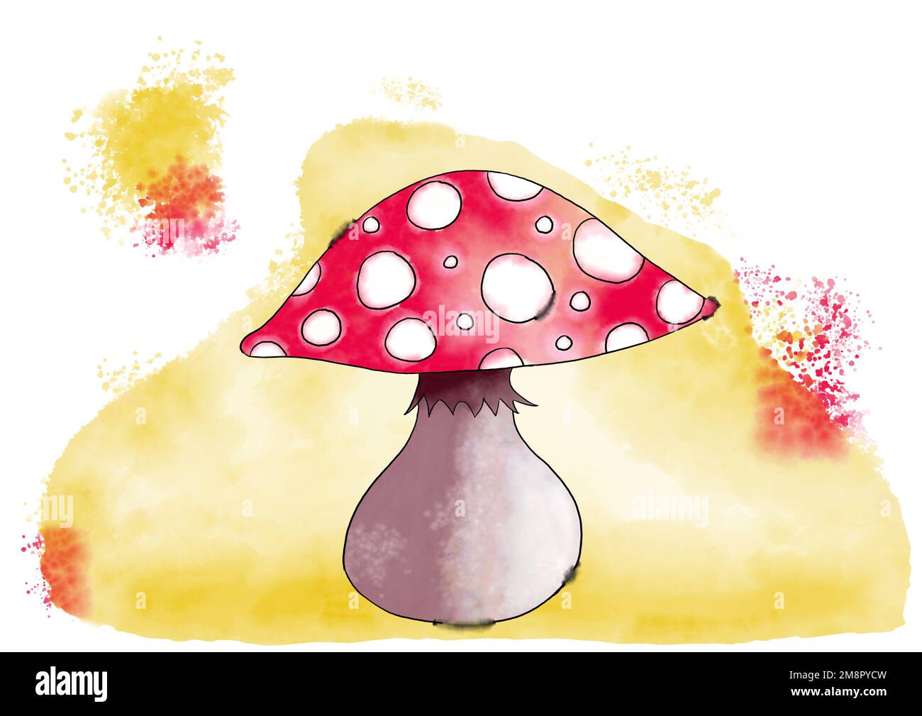 A watercolor illustration of a fly agaric mushroom Stock Photo - Alamy