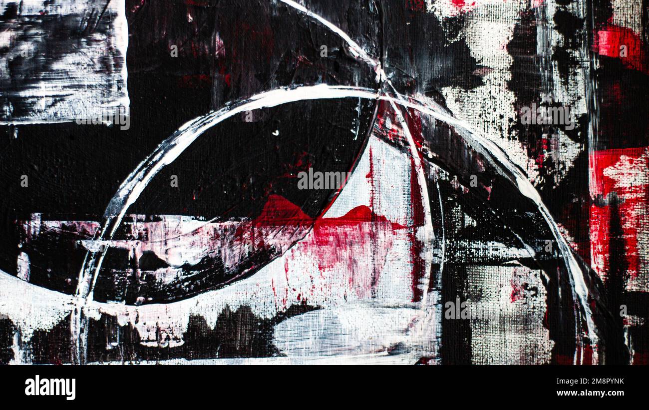 Abstract background on a rough canvas. Paint strokes, stains, lines