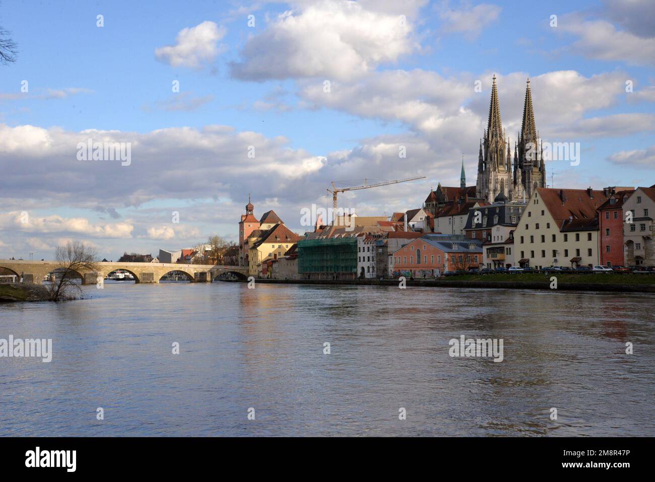 The beautiful city view of Regensburg Stock Photo