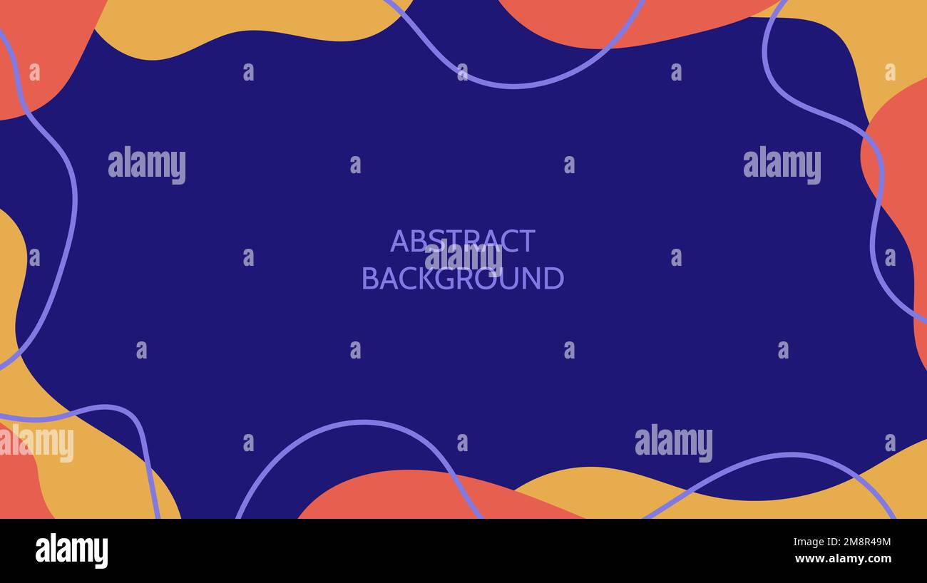 Abstract organic background. Liquid colourful wallpaper. Curved and wavy shapes and lines backdrop Stock Vector