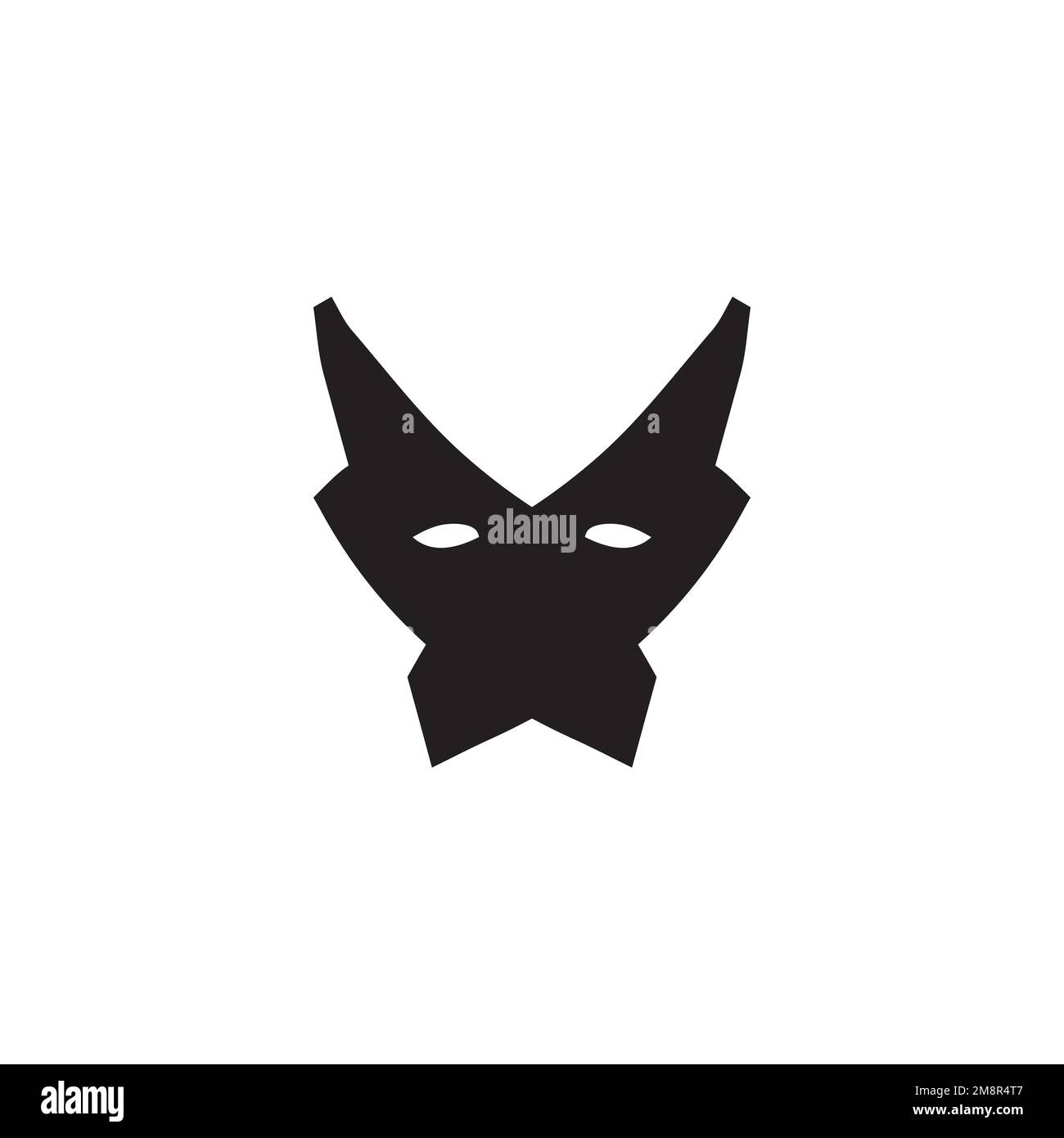 Horror mask icon. Simple style masquerade poster background symbol. Mask brand logo design element. Horror mask T-shirt printing. Vector for sticker. Stock Vector