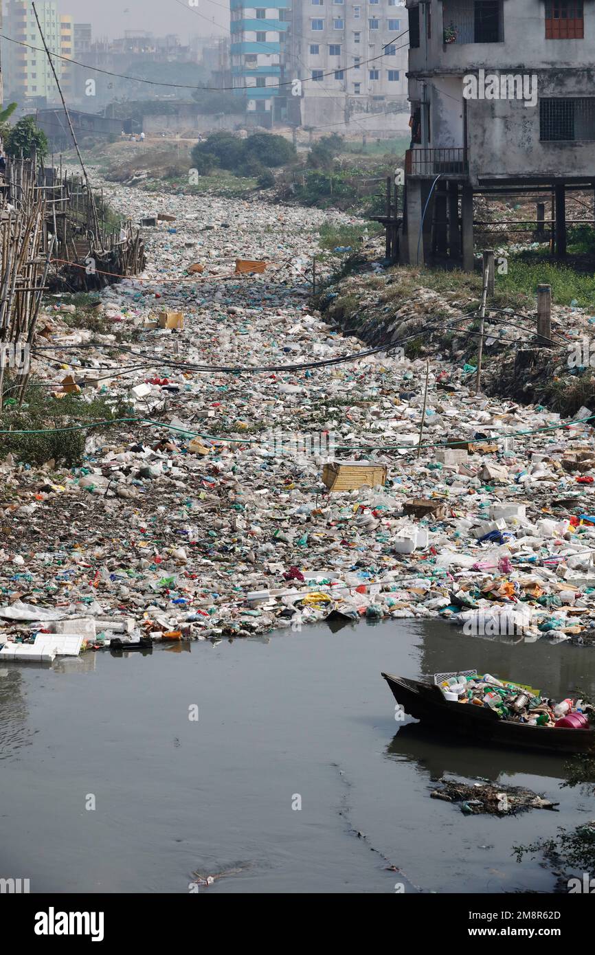 Dhaka, Bangladesh January 12, 2023 Wastage plastic material and