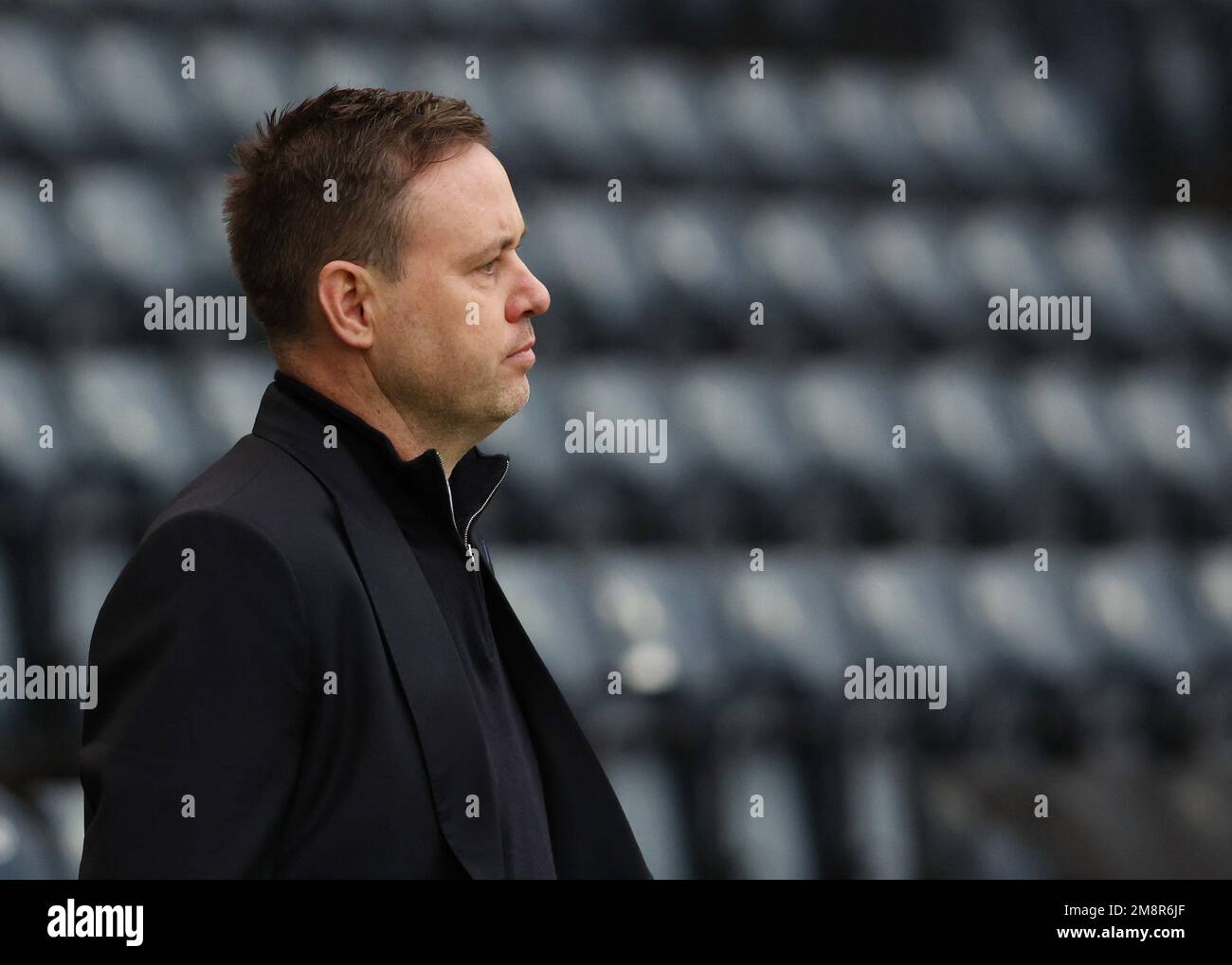 Soccer Football - Scottish League Cup - Semi Final - Rangers v Aberdeen - Hampden Park, Glasgow, Scotland, Britain - January 15, 2023 Rangers manager Michael Beale on the pitch before the match REUTERS/Russell Cheyne Stock Photo