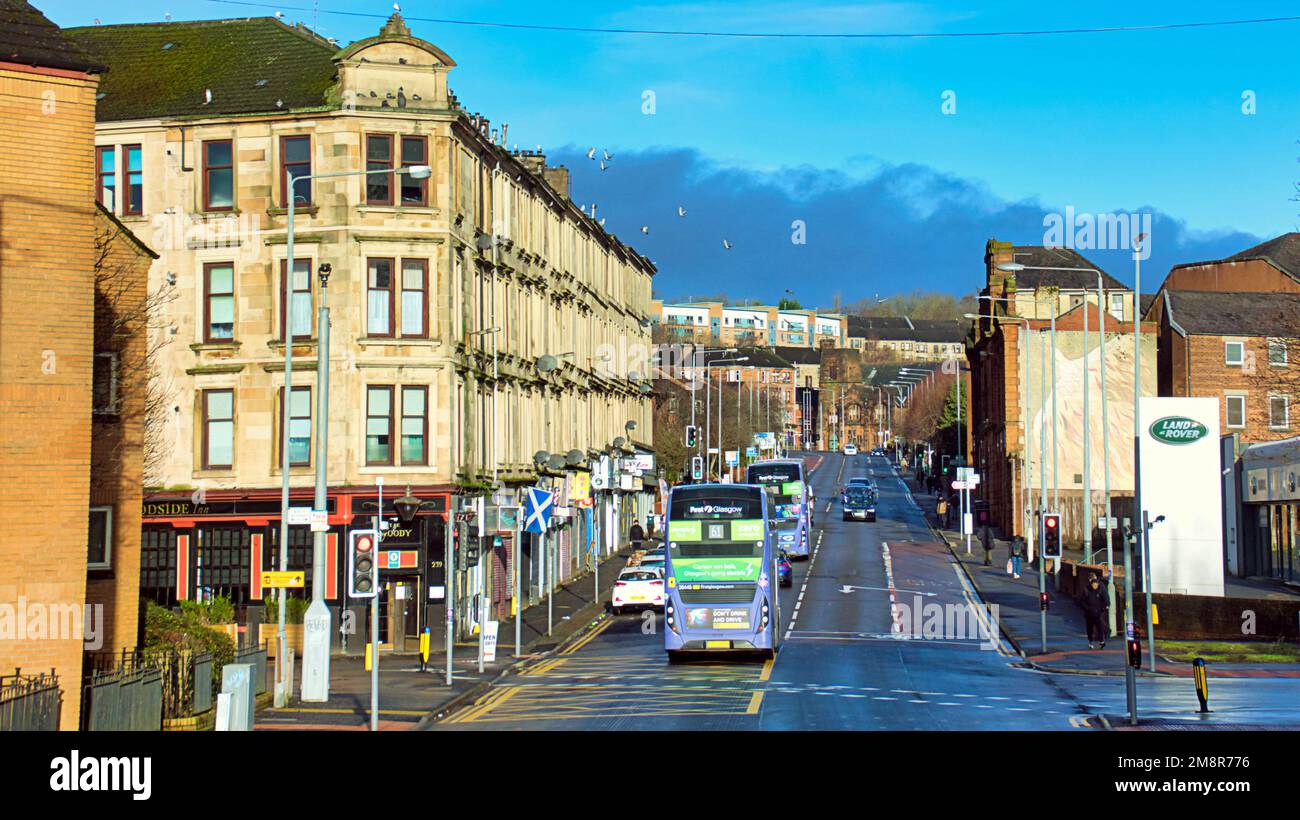Glasgow, Scotland, UK 15th January, 2023. UK Weather Electric bus