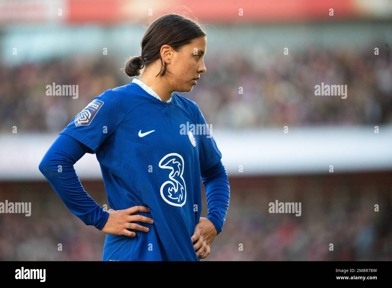 London, UK. 15th Jan, 2023. Sam Kerr (20 Chelsea) during the Barclays FA Womens Super League game between Arsenal and Chelsea at Emirates Stadium in London, England. (Liam Asman/SPP) Credit: SPP Sport Press Photo. /Alamy Live News Stock Photo