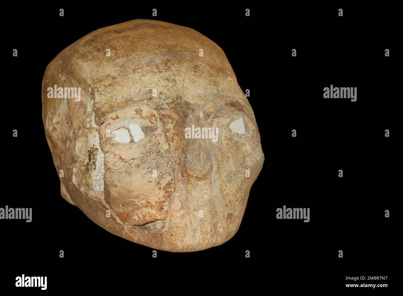 Plastered Human Skull - Jericho, Neolithic, between 8,000 and 6,000 BC Stock Photo