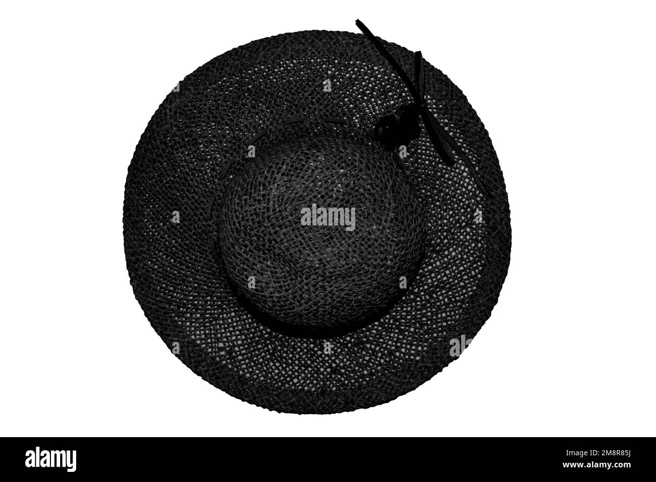 bright summer straw hat isolated on white background Stock Photo - Alamy
