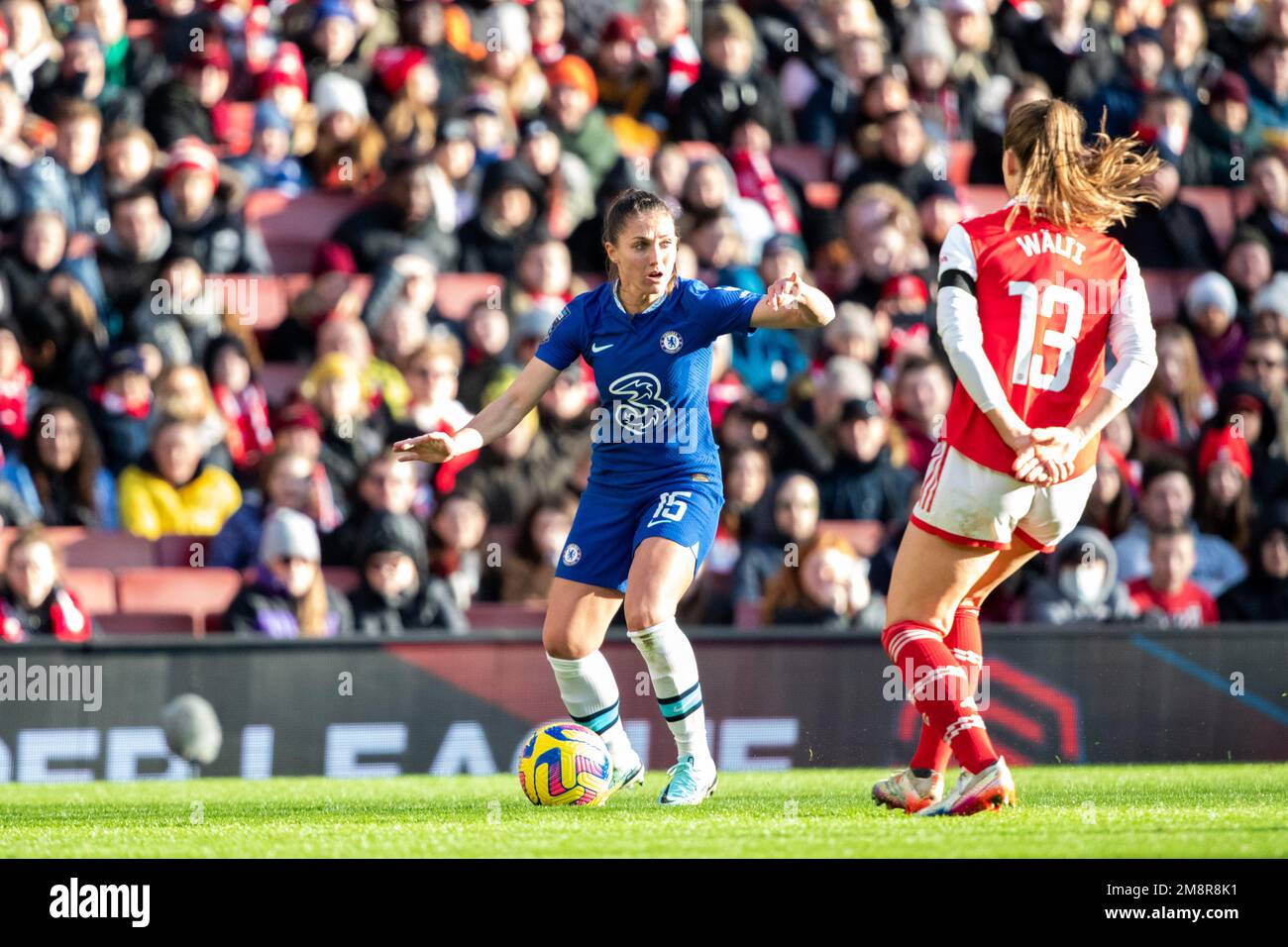 London, UK. 15th Jan, 2023. Eve Perisset (15 Chelsea) in action during the Barclays FA Womens Super League game between Arsenal and Chelsea at Emirates Stadium in London, England. (Liam Asman/SPP) Credit: SPP Sport Press Photo. /Alamy Live News Stock Photo