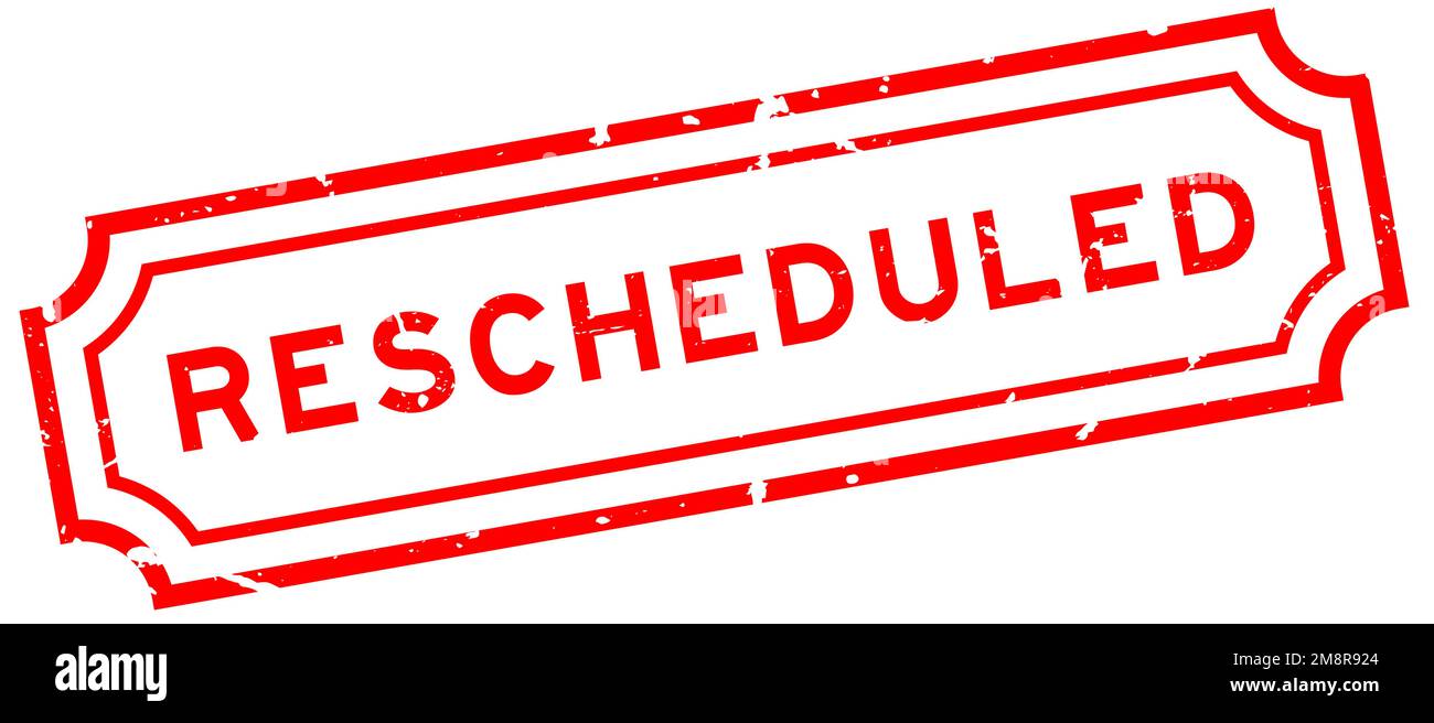 Grunge red rescheduled word rubber seal stamp on white background Stock Vector Image & Art Alamy