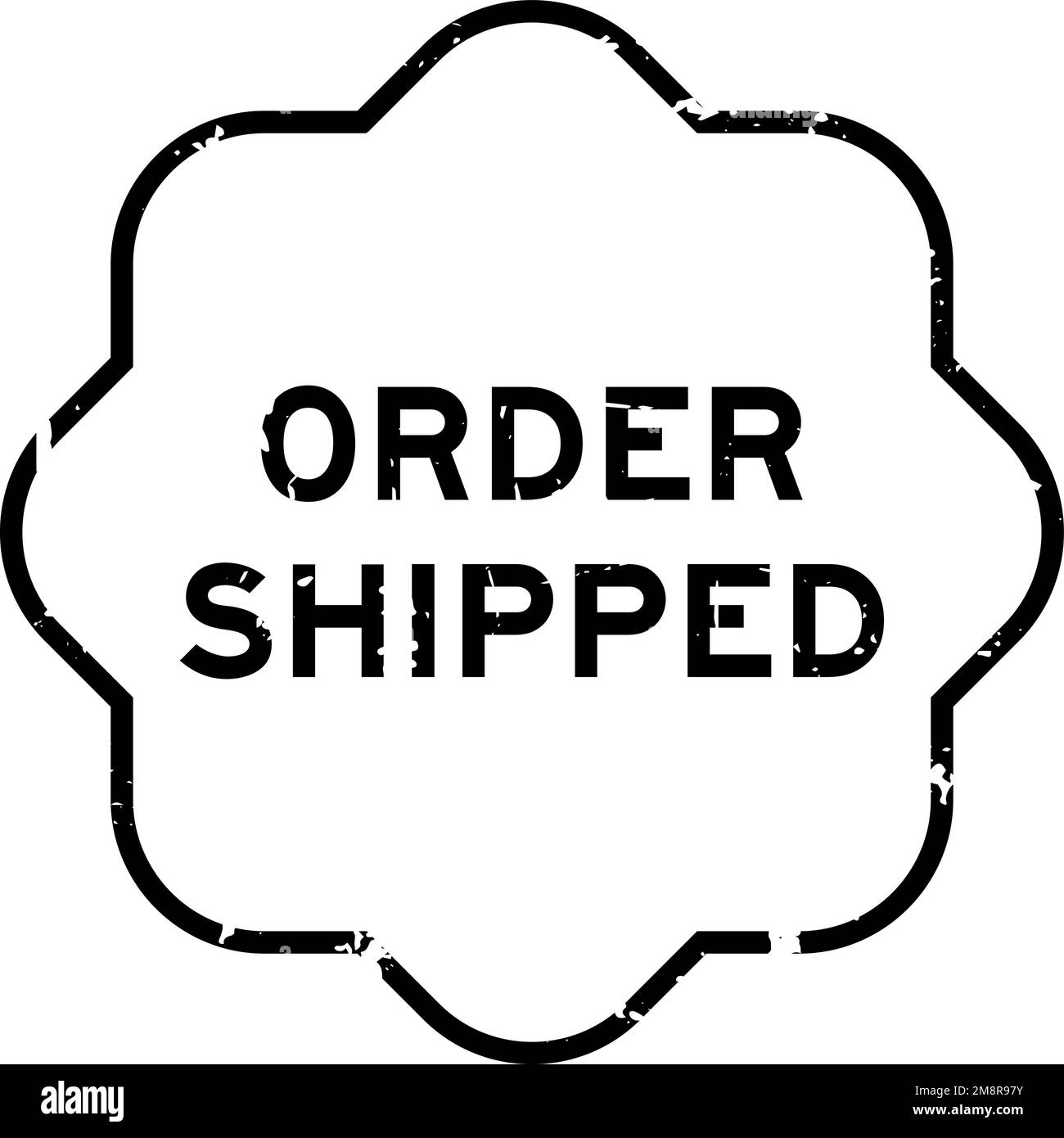 Grunge black order shipped word rubber seal stamp on white background