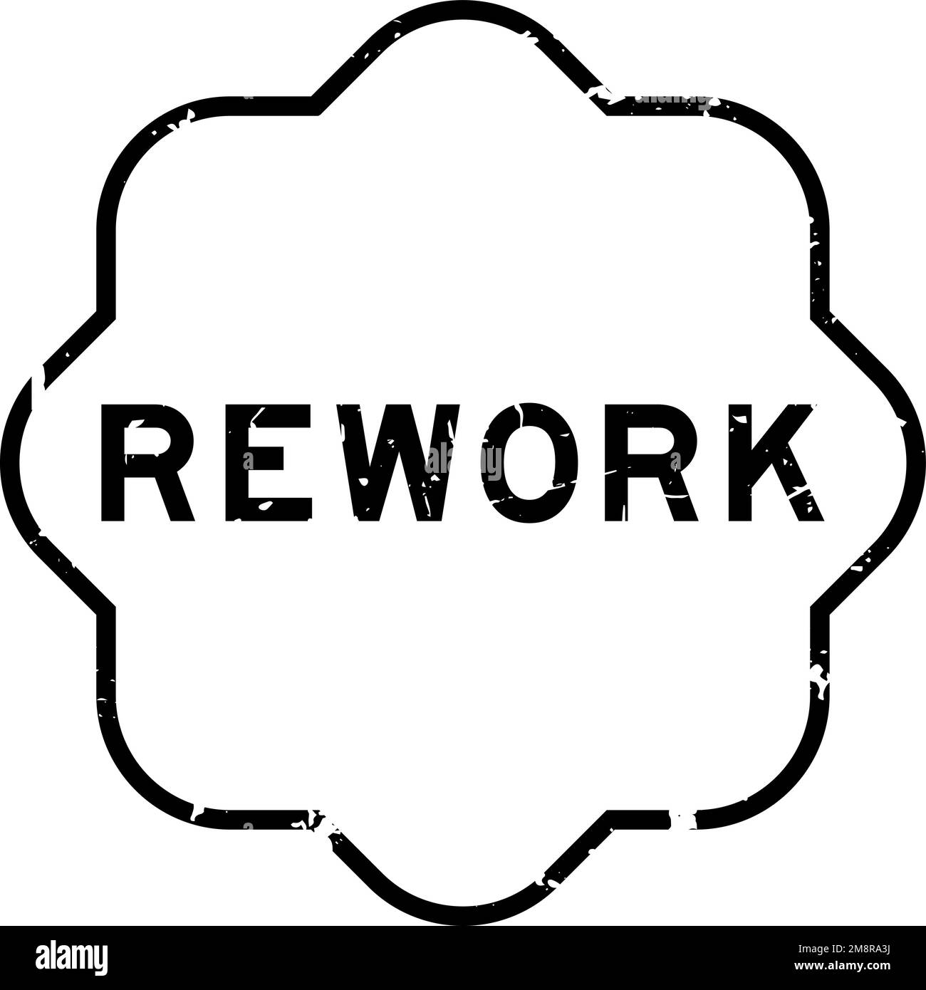 Grunge black rework word rubber seal stamp on white background Stock Vector