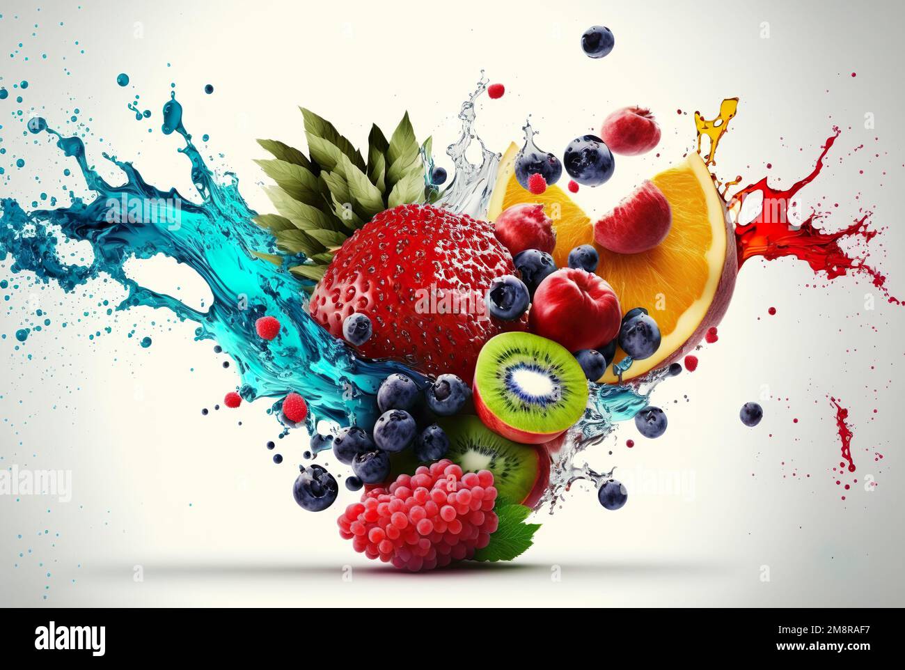Juice splash of mixed fruits Stock Photo Alamy