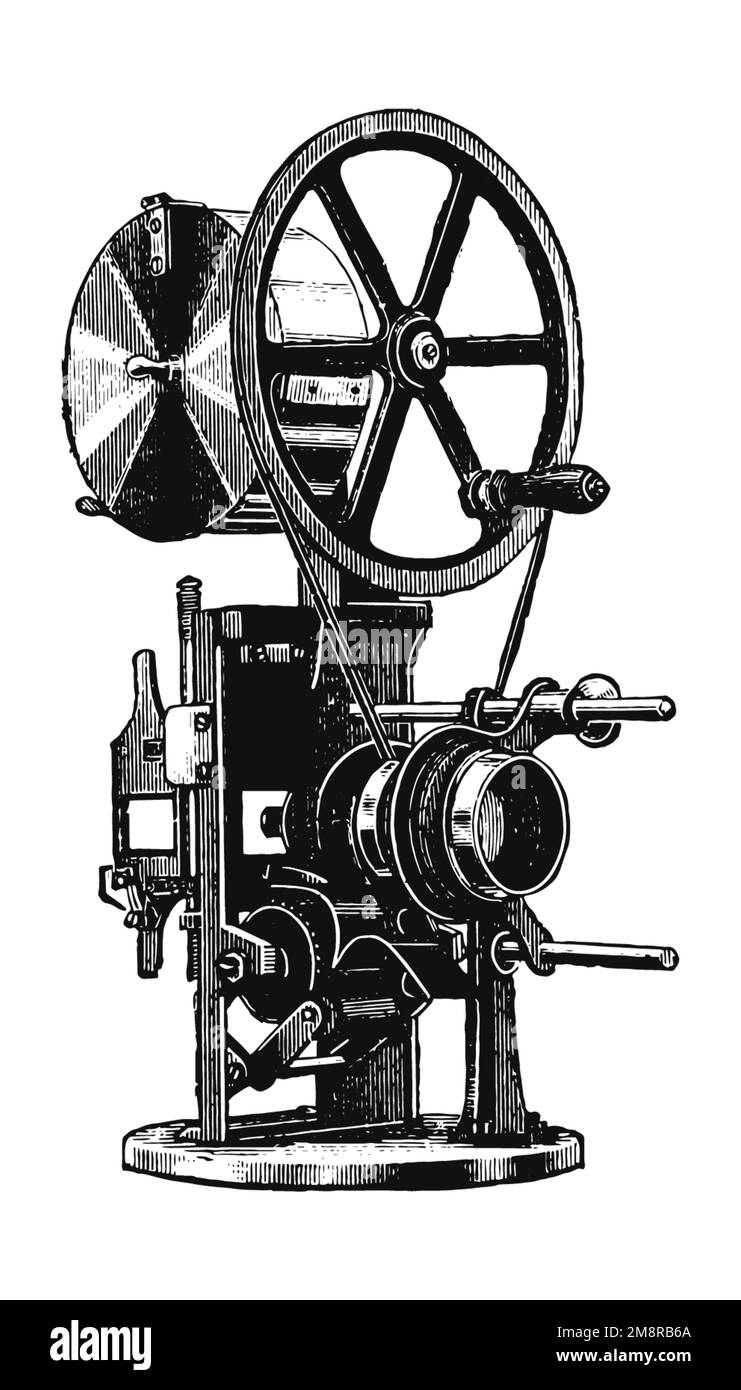 Old movie camera, used in the early days of cinematography Stock Photo