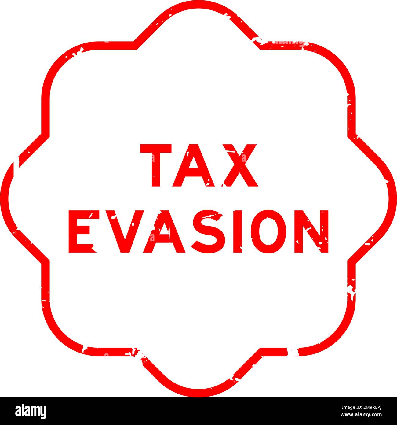 Grunge red tax evasion word rubber seal stamp on white background Stock