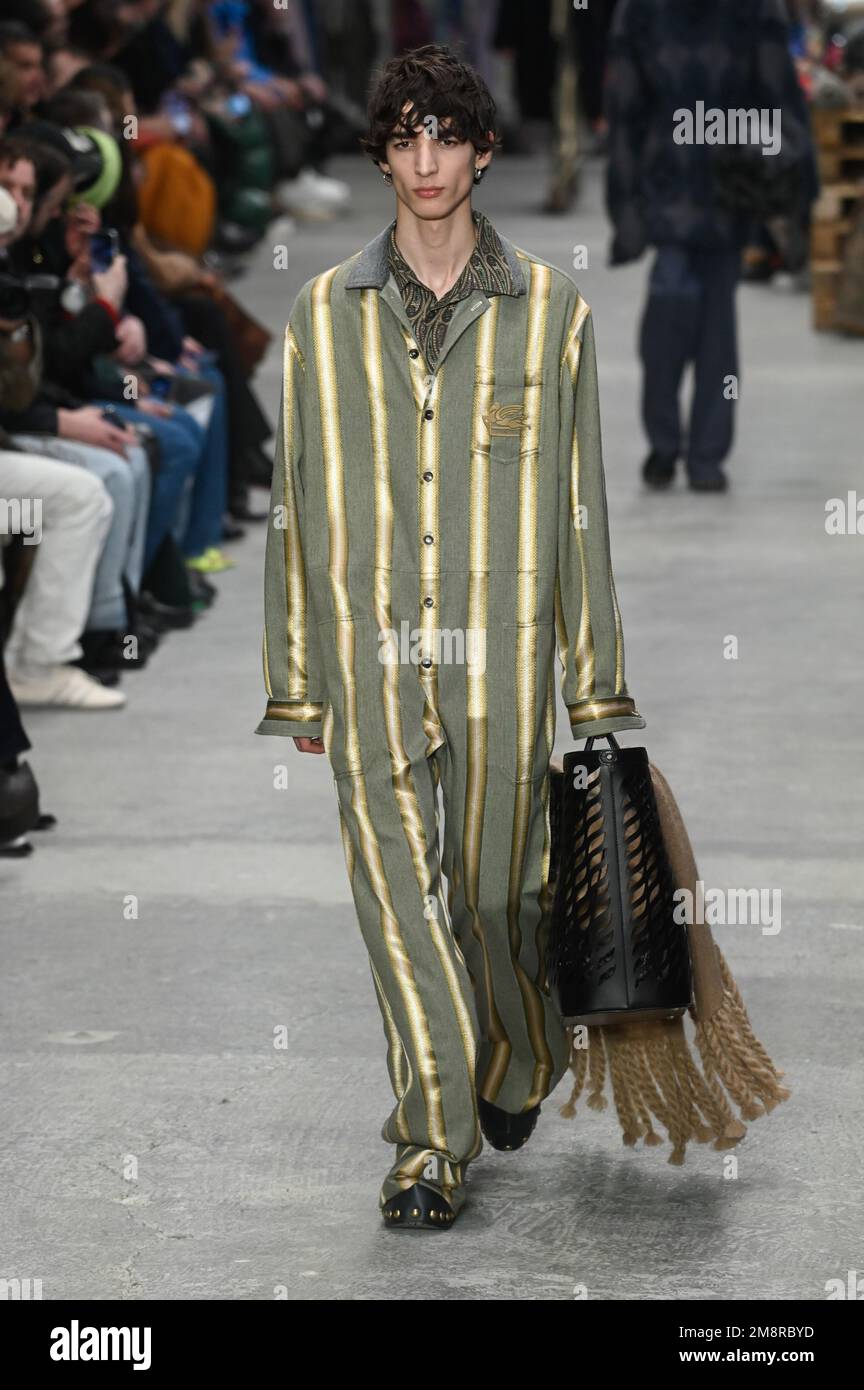 Milan, Italy. 15th Jan, 2023. Milan, Men Fashion Week, Fall Winter 2023