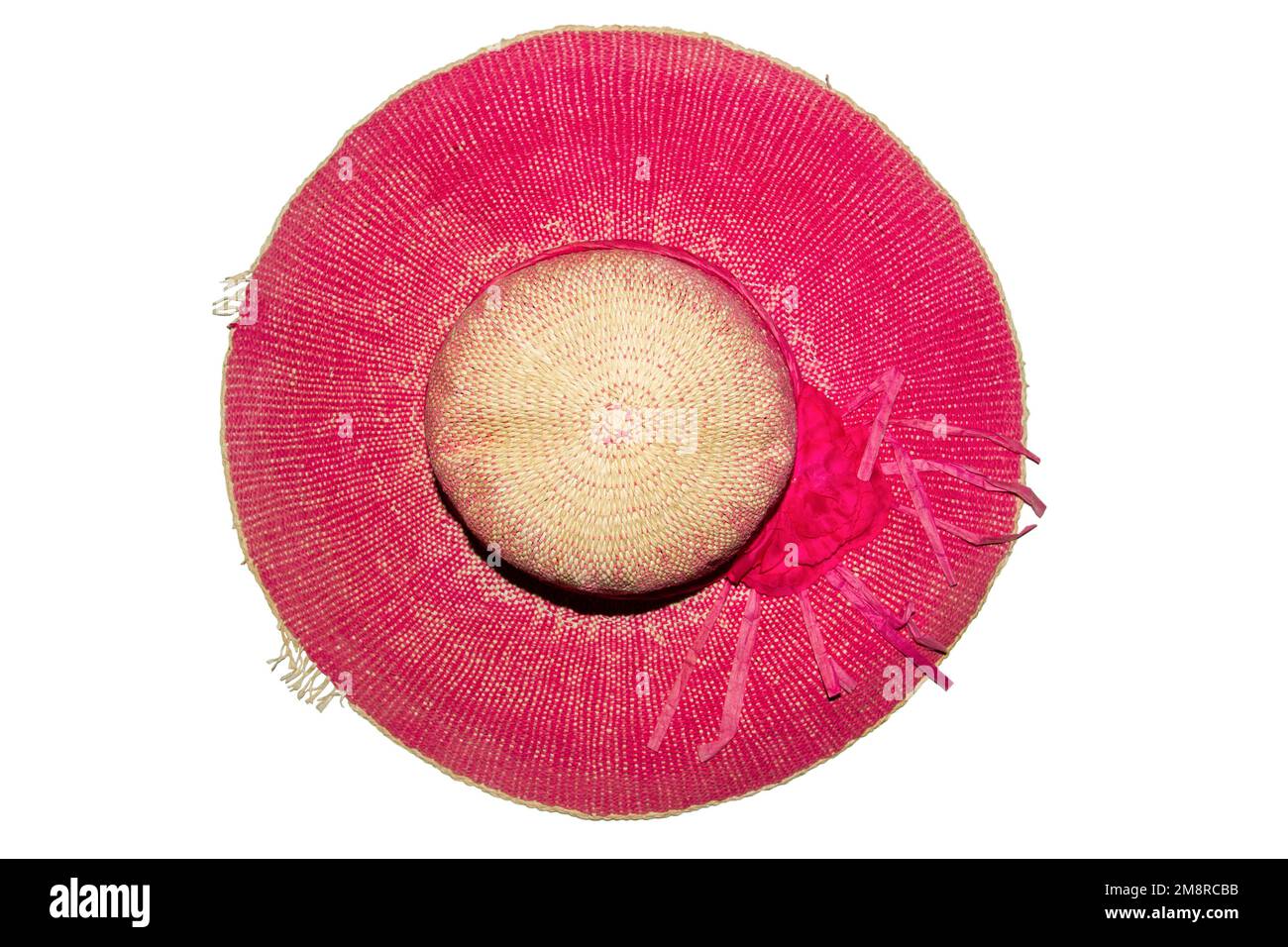 bright summer straw hat isolated on white background Stock Photo - Alamy
