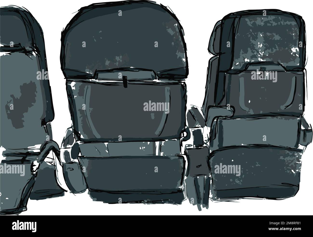 illustration aircraft seats rear view Stock Vector Image & Art - Alamy