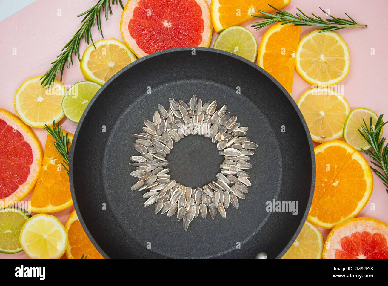 background of slices of citrus fruits, oranges, lemons, limes