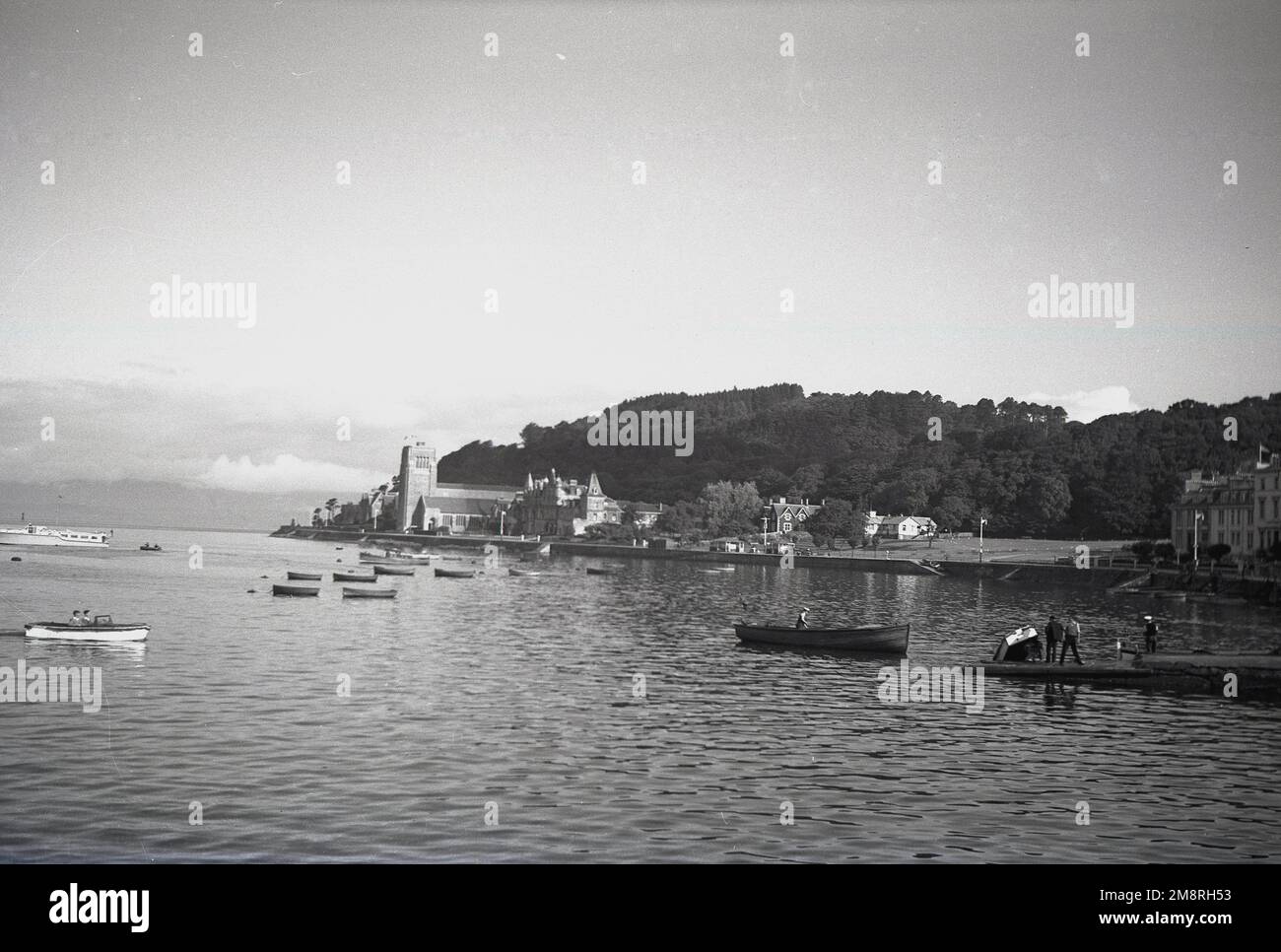 1951, historical, distance view from this era of Oban Bay, on the Firth of Lorn, in the Scottish Highlands, Scotland, UK. A fishing town, Oban is historically known as the gateway to the Western highlands and isles, as it is the point of the main ferry terminal. Stock Photo