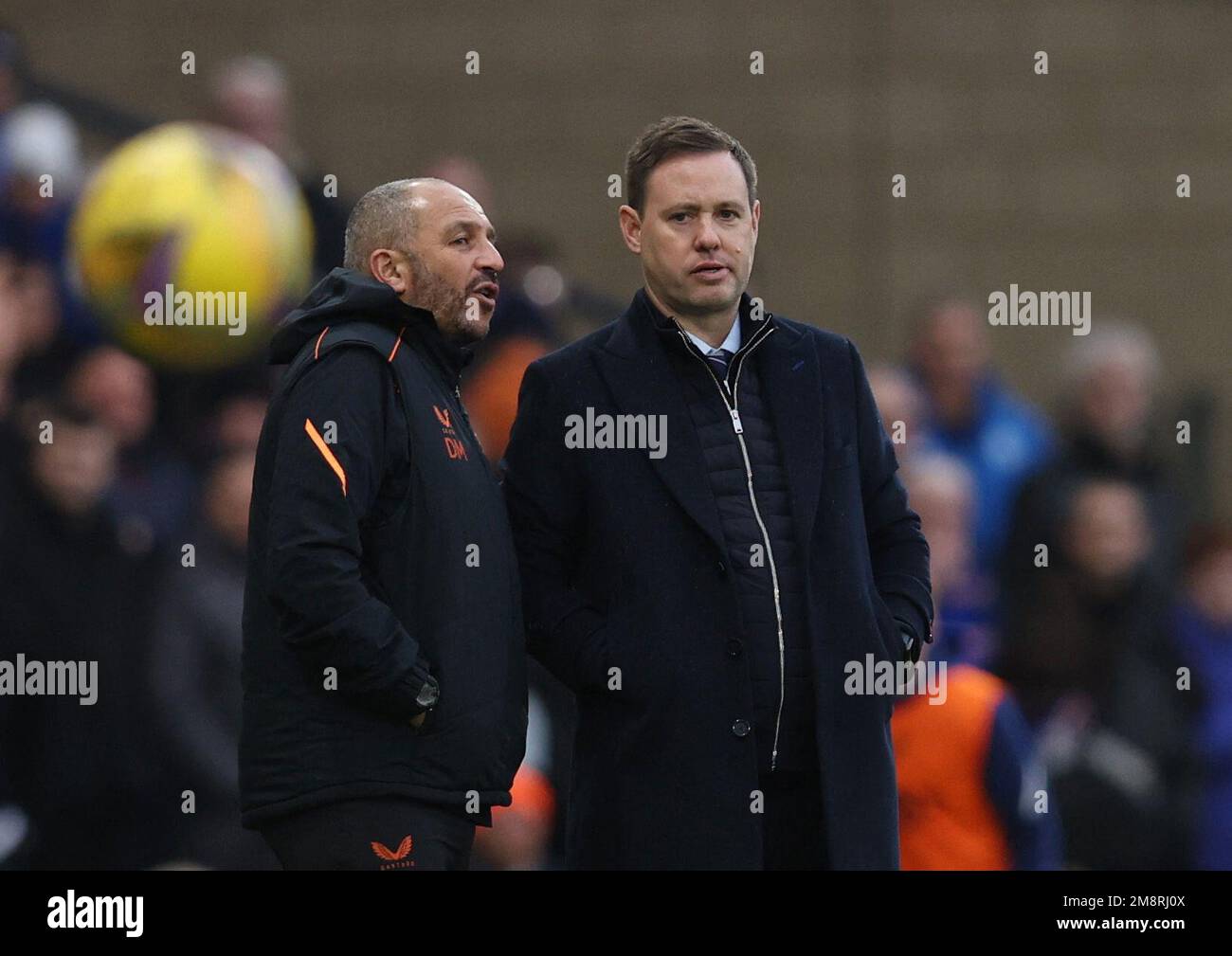 Soccer Football - Scottish League Cup - Semi Final - Rangers v Aberdeen - Hampden Park, Glasgow, Scotland, Britain - January 15, 2023 Rangers manager Michael Beale and assistant manager Damian Matthew REUTERS/Russell Cheyne Stock Photo