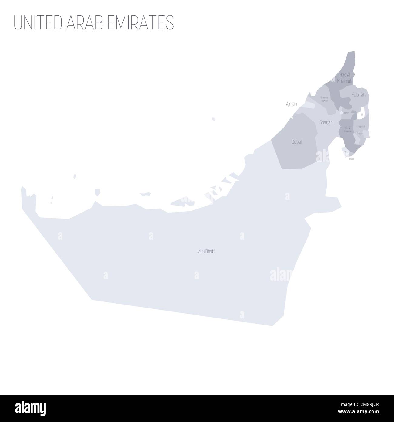 United Arab Emirates political map of administrative divisions