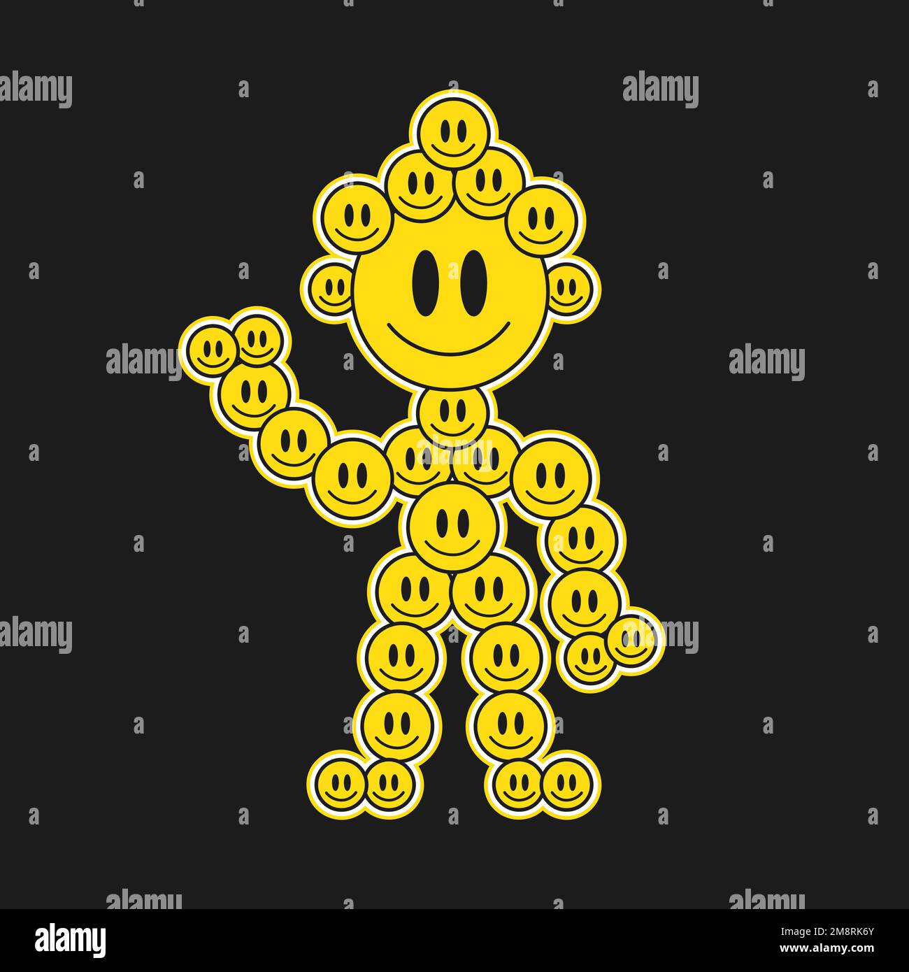 Cute smile emoji face man. Vector cartoon character illustration icon