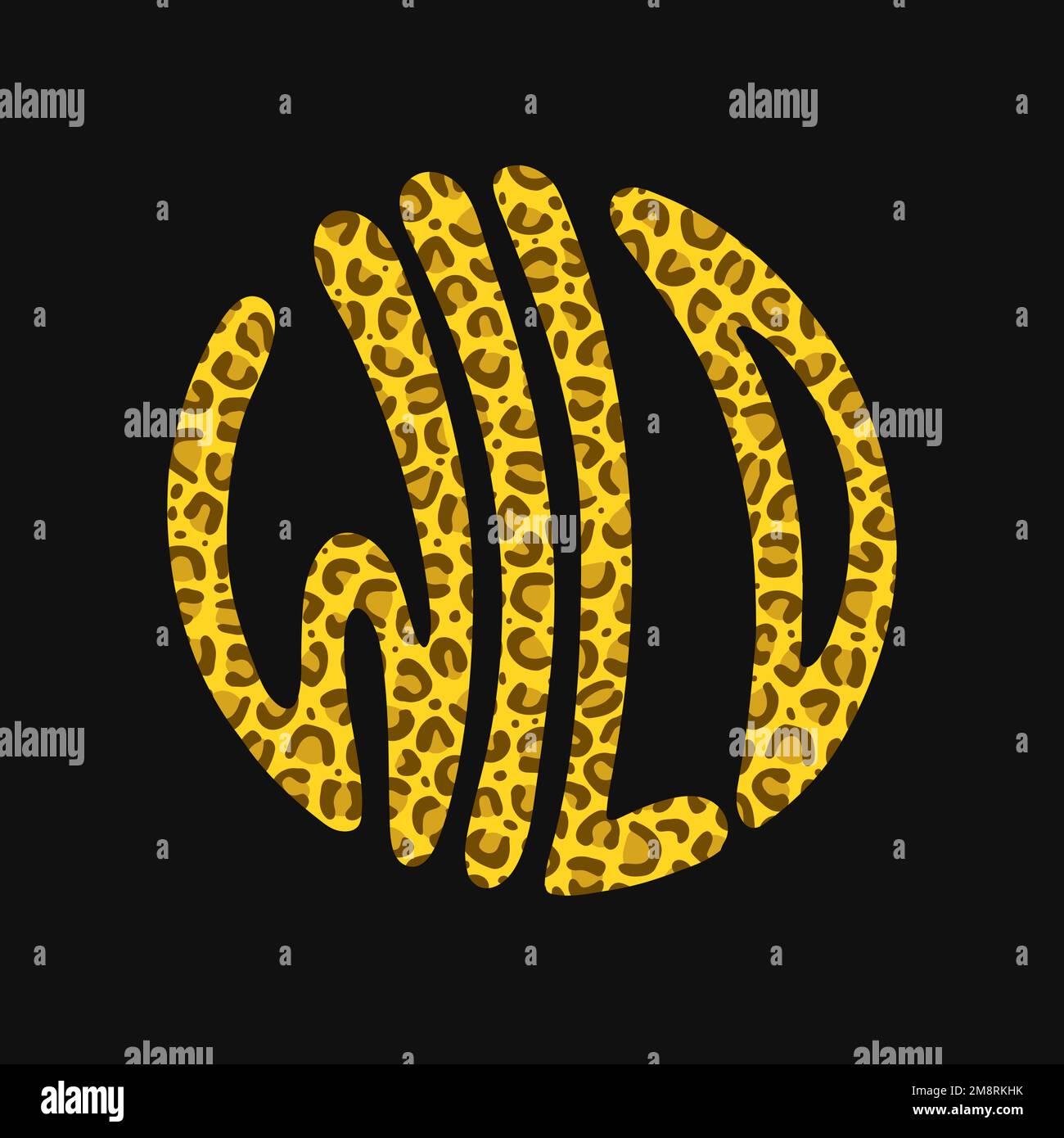 Wild quote in circl . Vector hand drawn lettering illustration. Wild