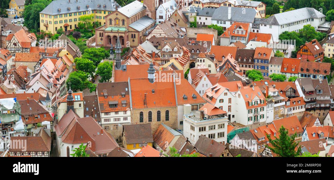 Beautiful panorama of the old town of Mannheim, Germany. View from