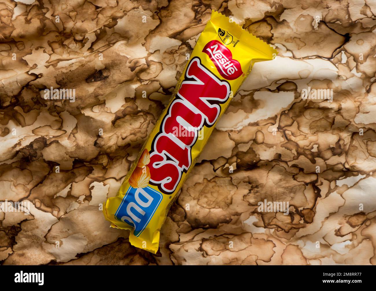 NUTS chocolate bar with hazelnuts Stock Photo Alamy