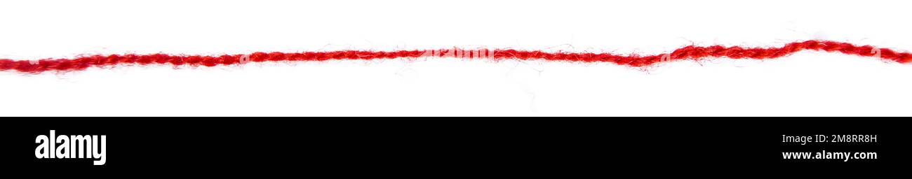 Red thread isolate on white background. Selective focus. Old Stock ...