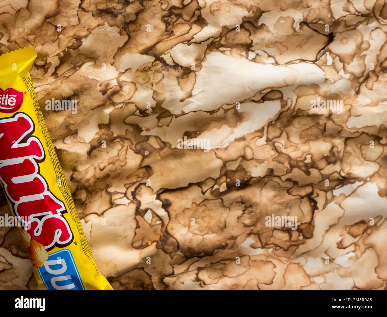NUTS chocolate bar with hazelnuts Stock Photo Alamy