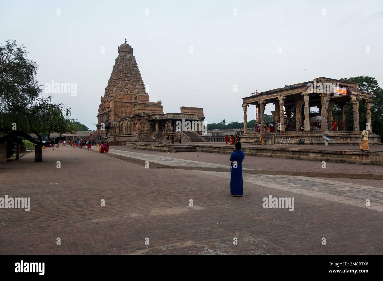 Front view of Bridhadishwara temple, UNESCO World Heritage Site, Thanjavur (Tanjore), Tamil Nadu, India, Asia Stock Photo