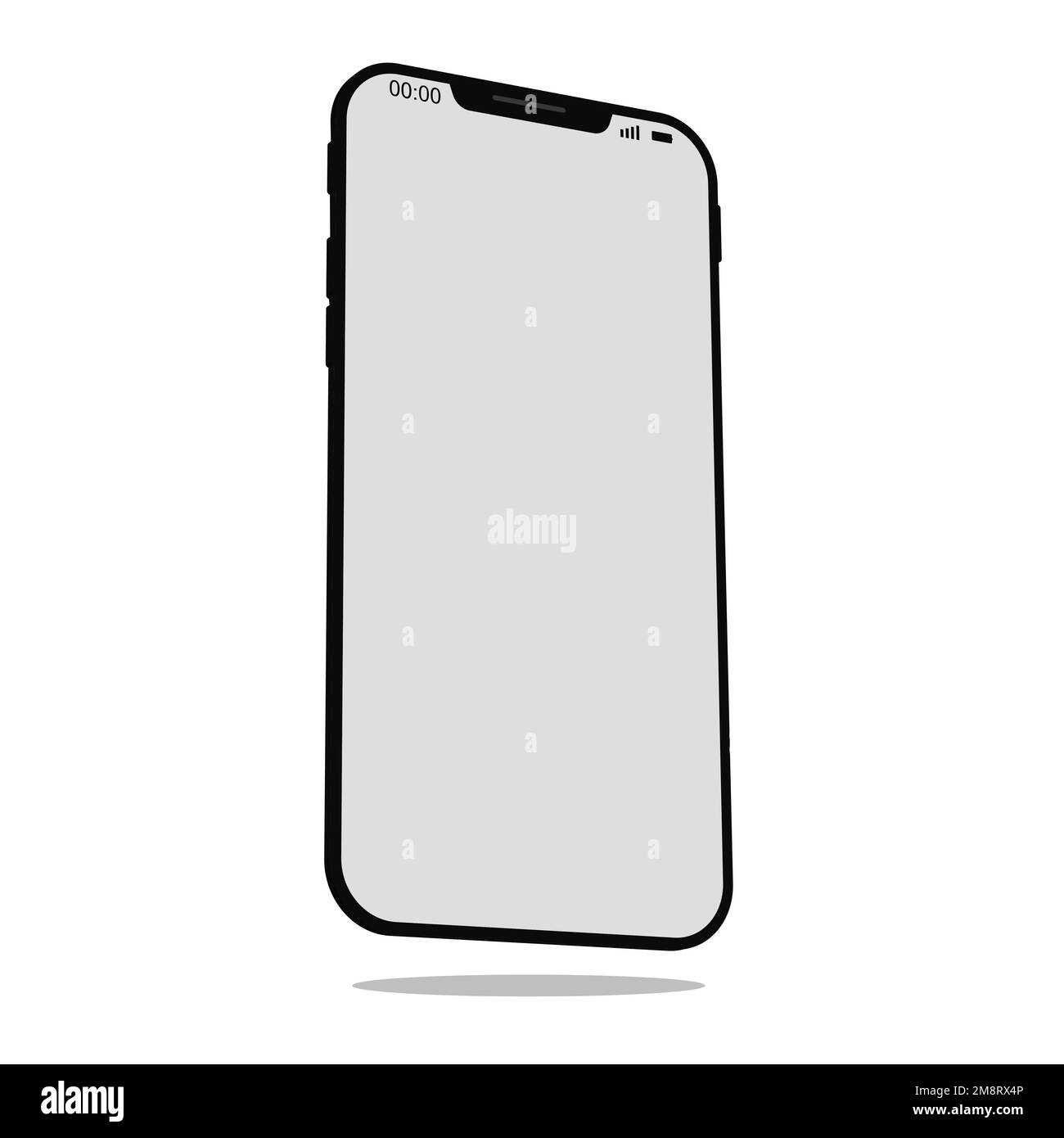 A vector of a smartphone display frame with empty screen isolated on