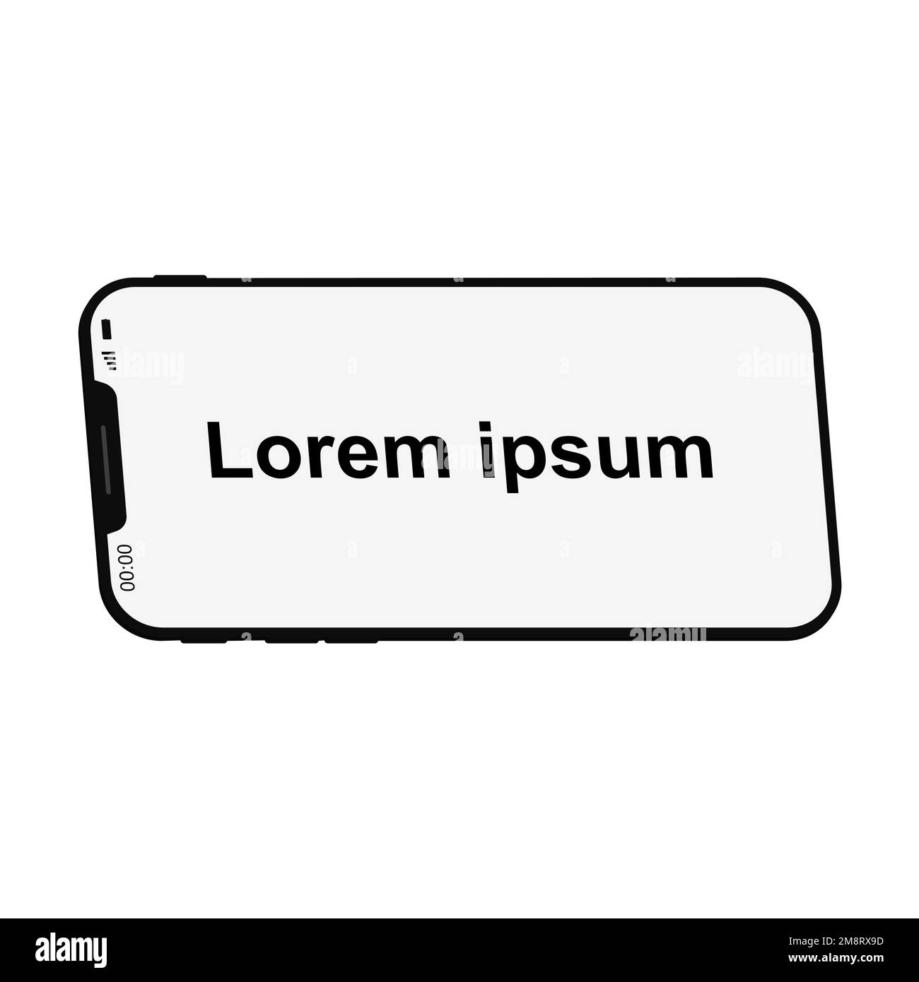 A vector of a smartphone display frame with empty screen isolated on
