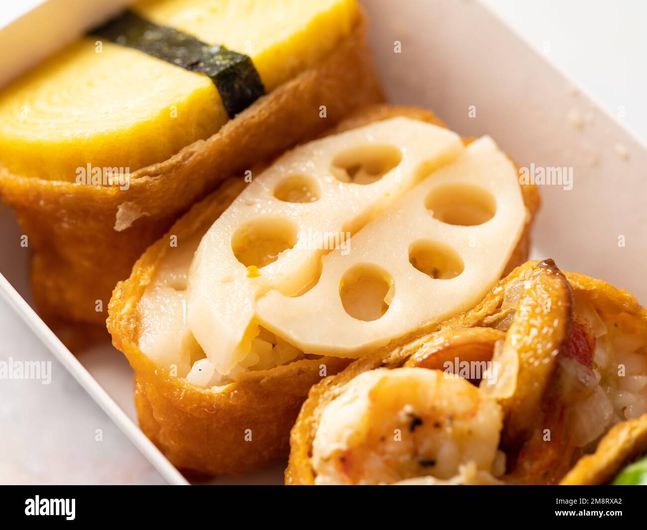 Fried Tofu Rice Balls topped with various vegetables Stock Photo - Alamy