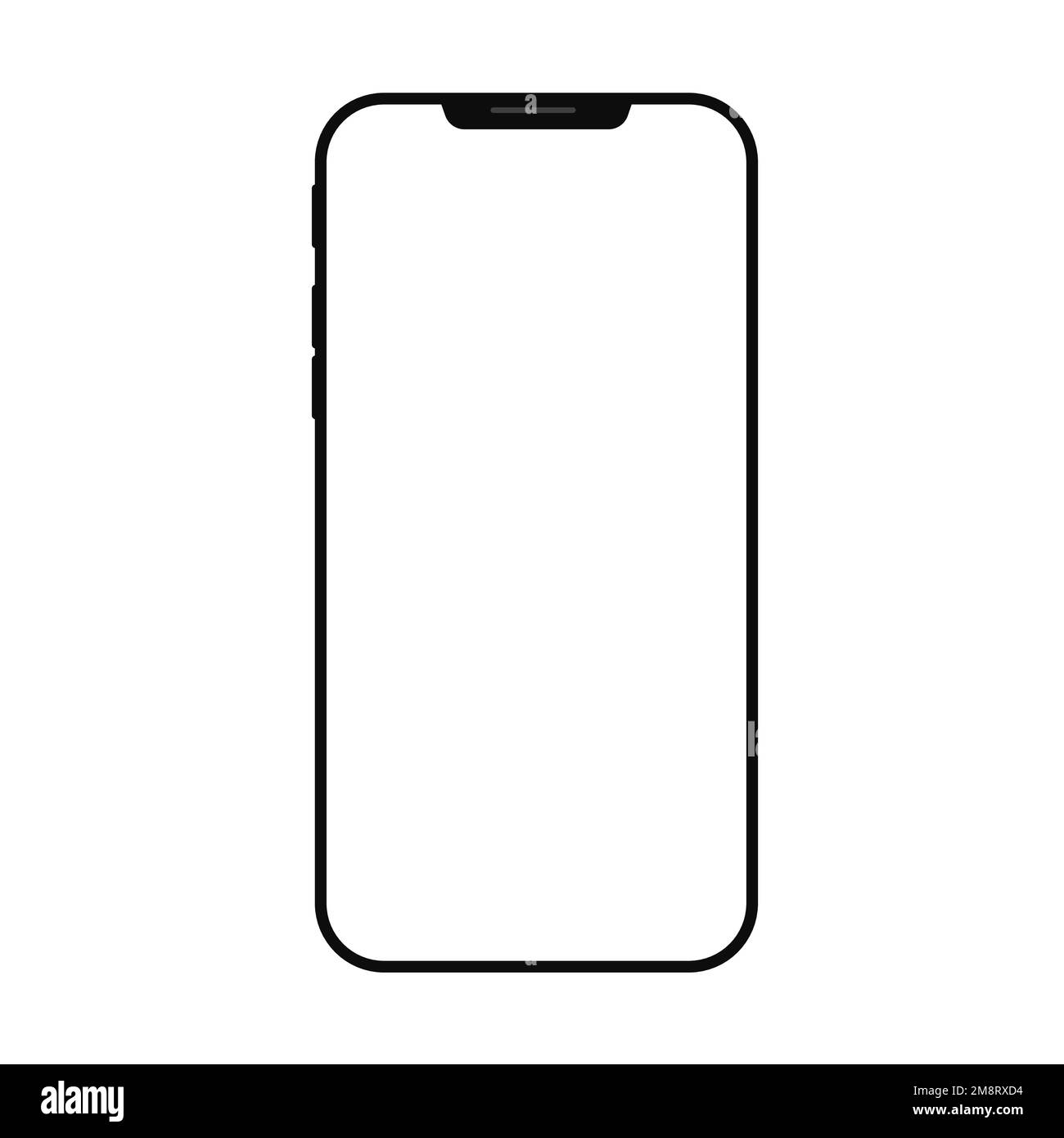 A vector of a smartphone display frame with empty screen isolated on ...