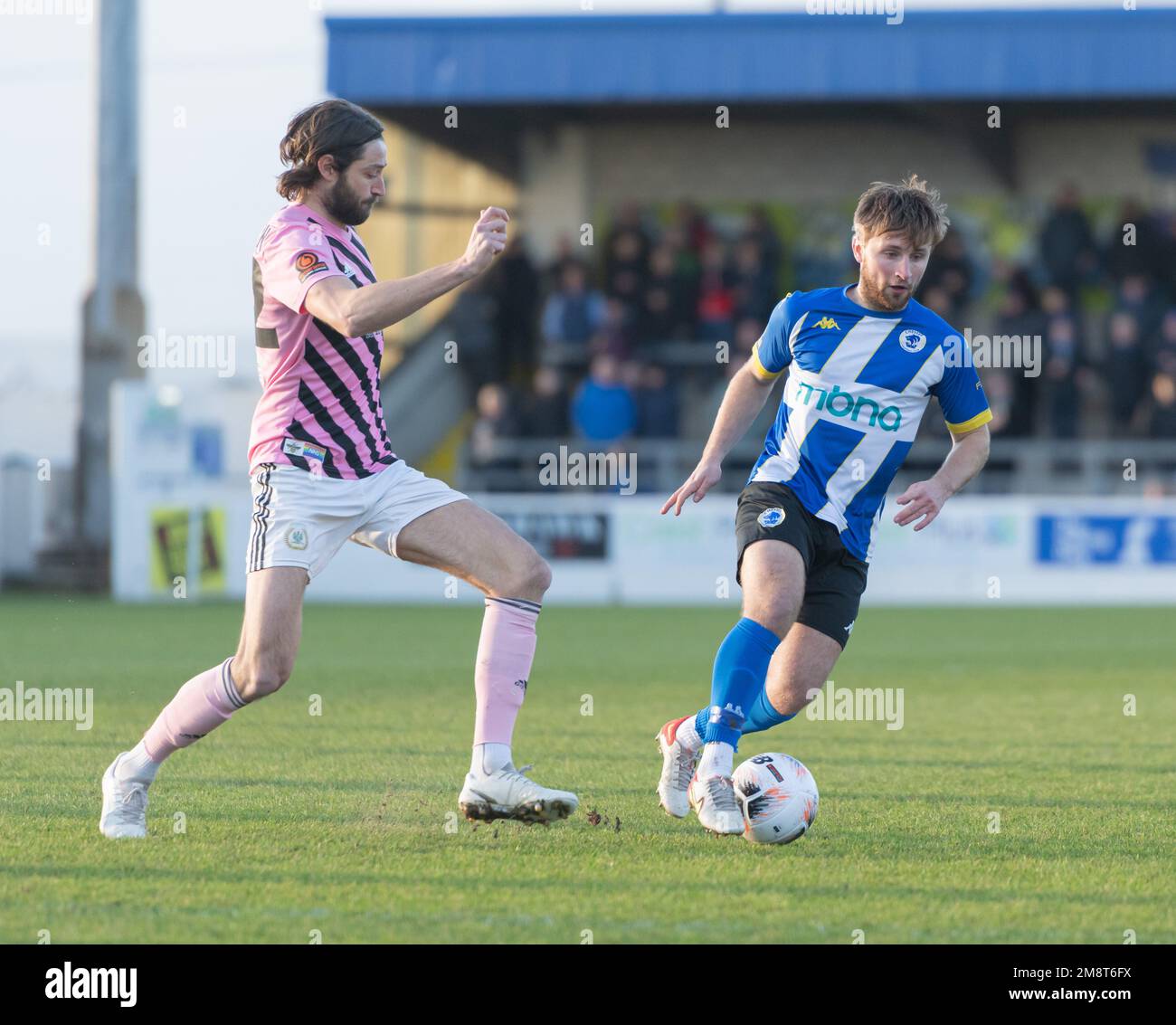 Chester, Cheshire, England. 14th January 2023. Chester’s Joe Lynch on the ball, during Chester Football Club V Curzon Ashton at the Deva Stadium, in the National League North (Credit Image: ©Cody Froggatt) Stock Photo