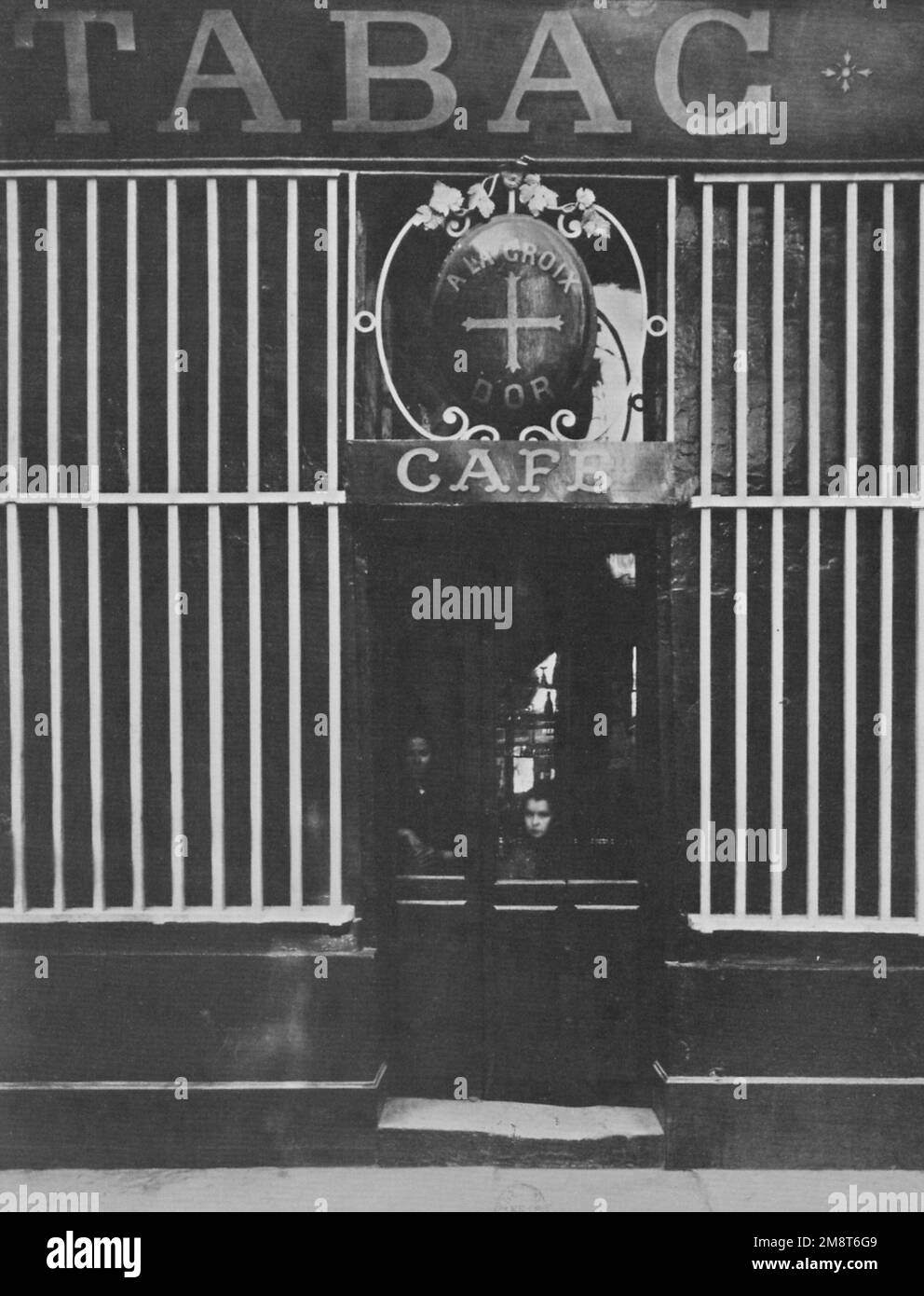 Eugène Atget (French Architectural Photographer) - Tabac - Cafe Frontage - La Croix D'Or  - The Gold Cross Stock Photo