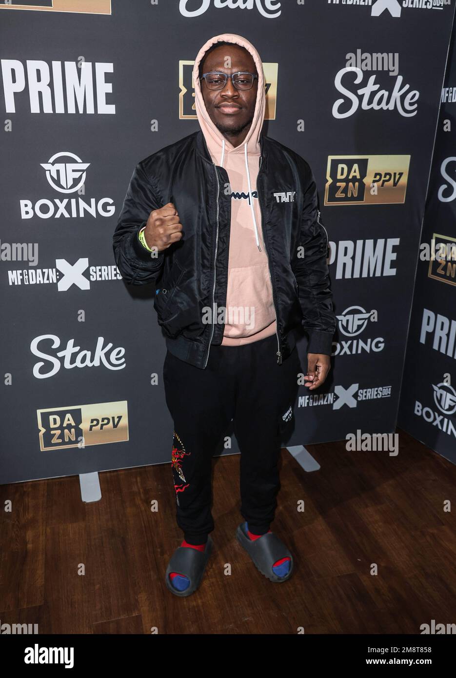 London, UK. 14th Jan, 2023. Deji Olatunji attends the KSI vs FaZe