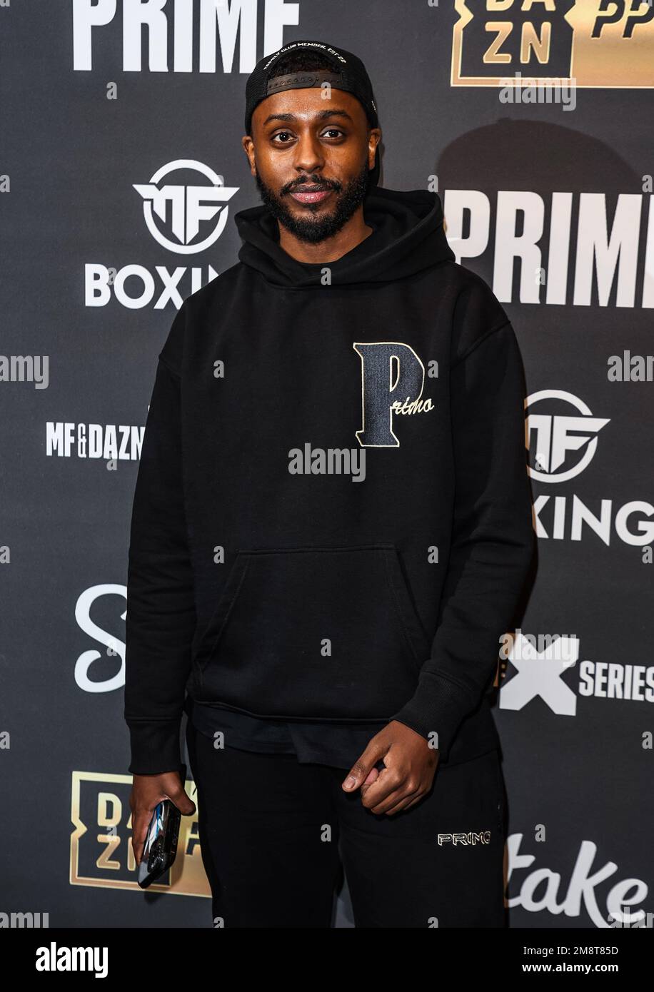 London, UK. 14th Jan, 2023. Sharky of the Beta Squad attends the KSI vs