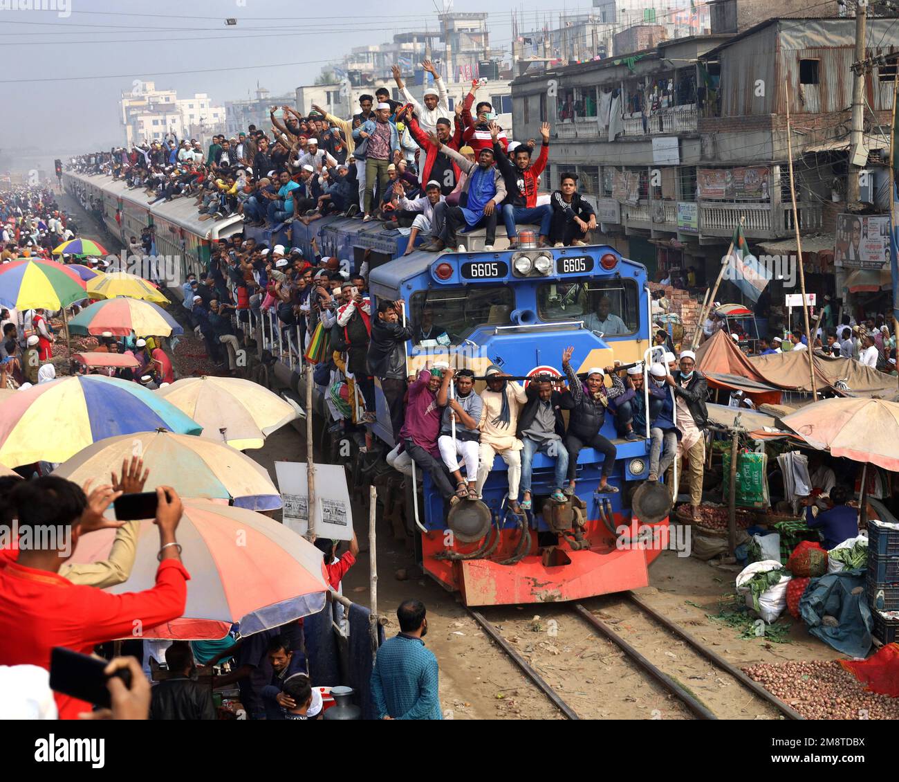 Tongi, Gazipur, Bangladesh. 15th Jan, 2023. Thousands of people boarded 