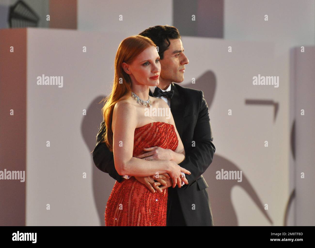 Jessica Chastain Oscar Isaac Scenes from a Marriage red carpet Stock Photo Alamy